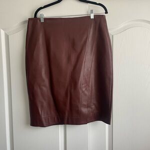 Faux leather midi skirt